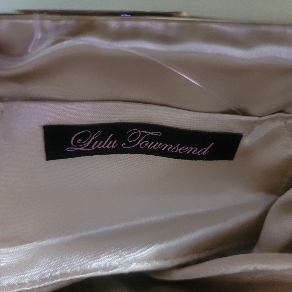 Lulu Townsend Evening Bag Beige Gold Chain Shoulder Bag - Picture 7 of 8